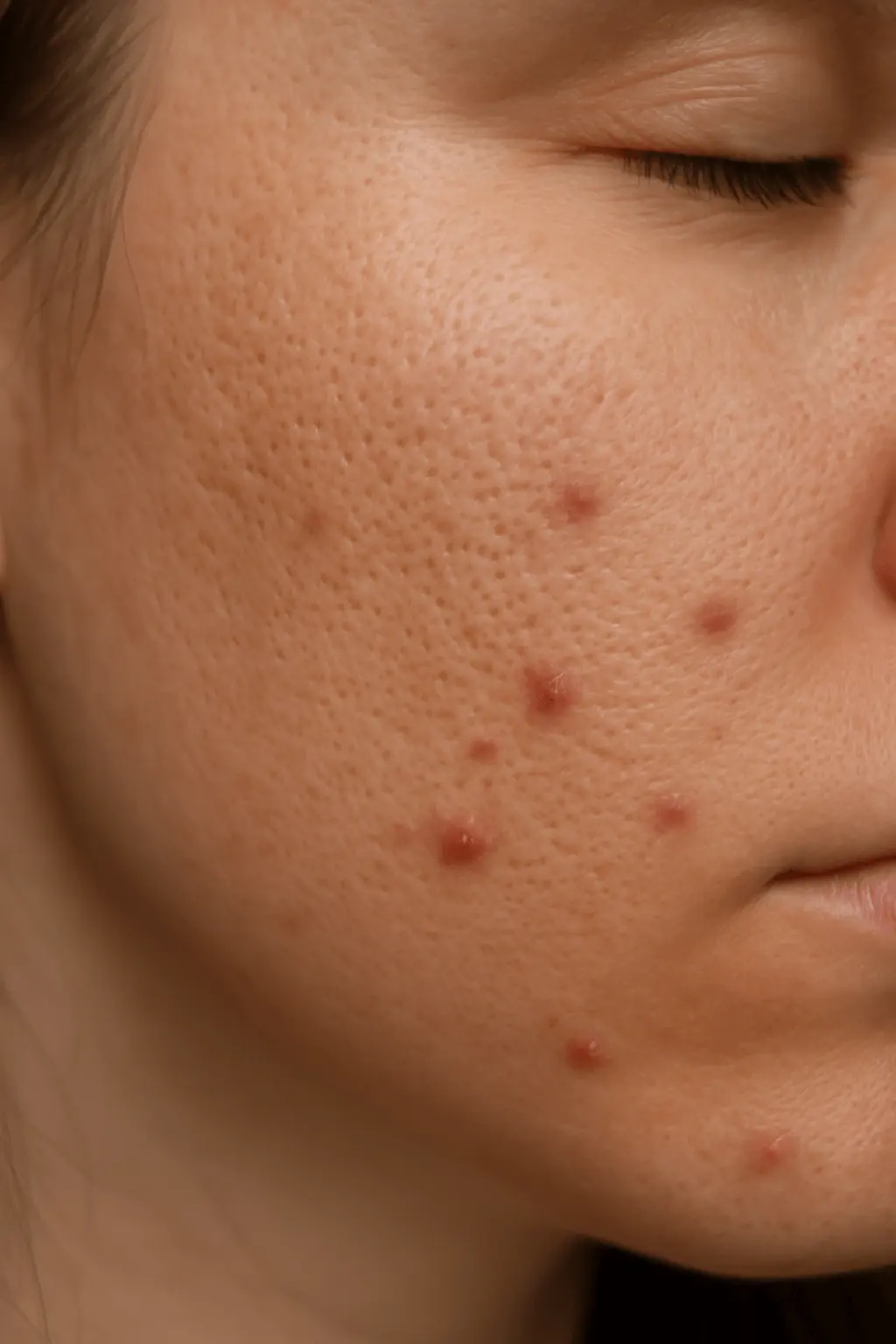 Enlarged pores on cheek