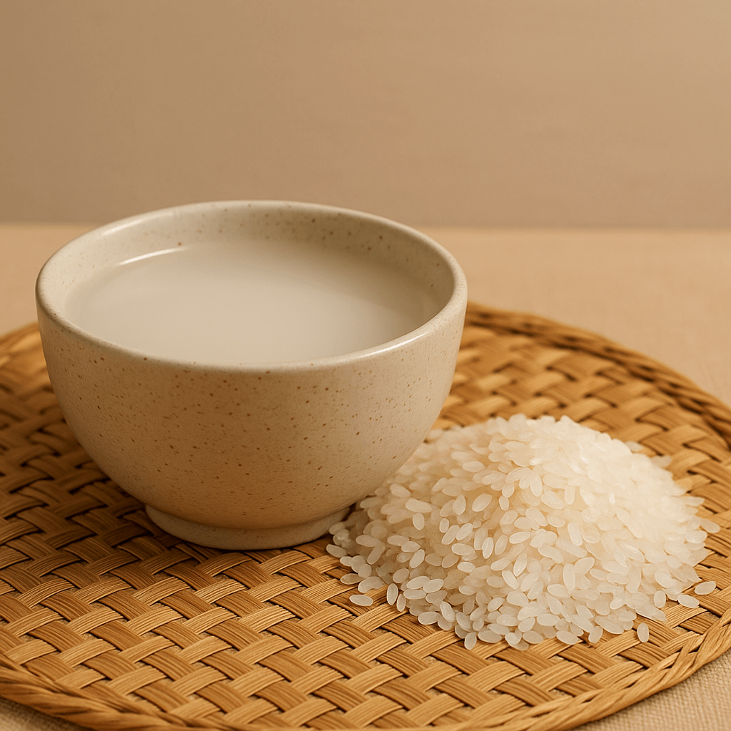 Bowl of rice water